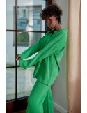 Women\'s knitted set with wide pants, green 222217 - Online store - Boutique